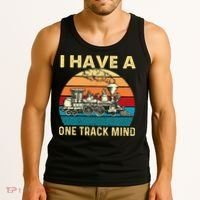 I Have A One Track Mind Trainspotter Model Train Railroad Tank Top thumb 3