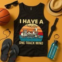 I Have A One Track Mind Trainspotter Model Train Railroad Tank Top thumb 4