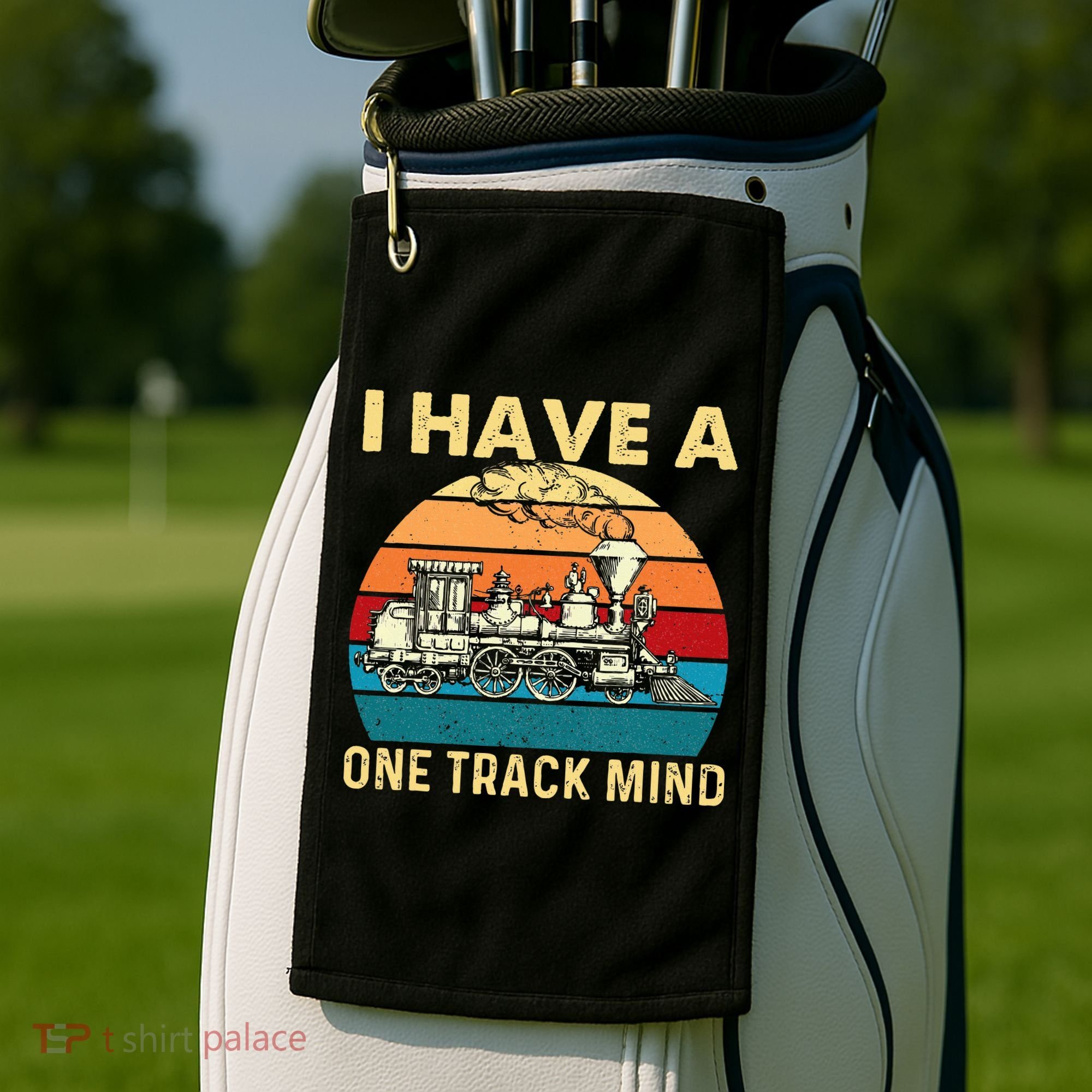 I Have A One Track Mind Trainspotter Model Train Railroad Golf Towel
