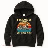 I Have A One Track Mind Trainspotter Model Train Railroad Kids Hoodie thumb 0