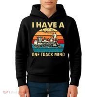 I Have A One Track Mind Trainspotter Model Train Railroad Kids Hoodie thumb 4