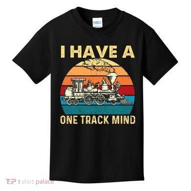 I Have A One Track Mind Trainspotter Model Train Railroad Kids T-Shirt