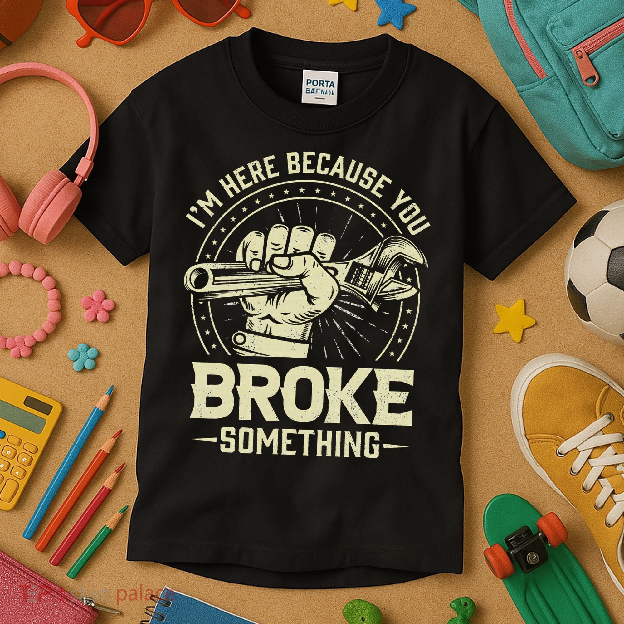 I'm Here Because You Broke Something Funny Mechanic Kids T-Shirt
