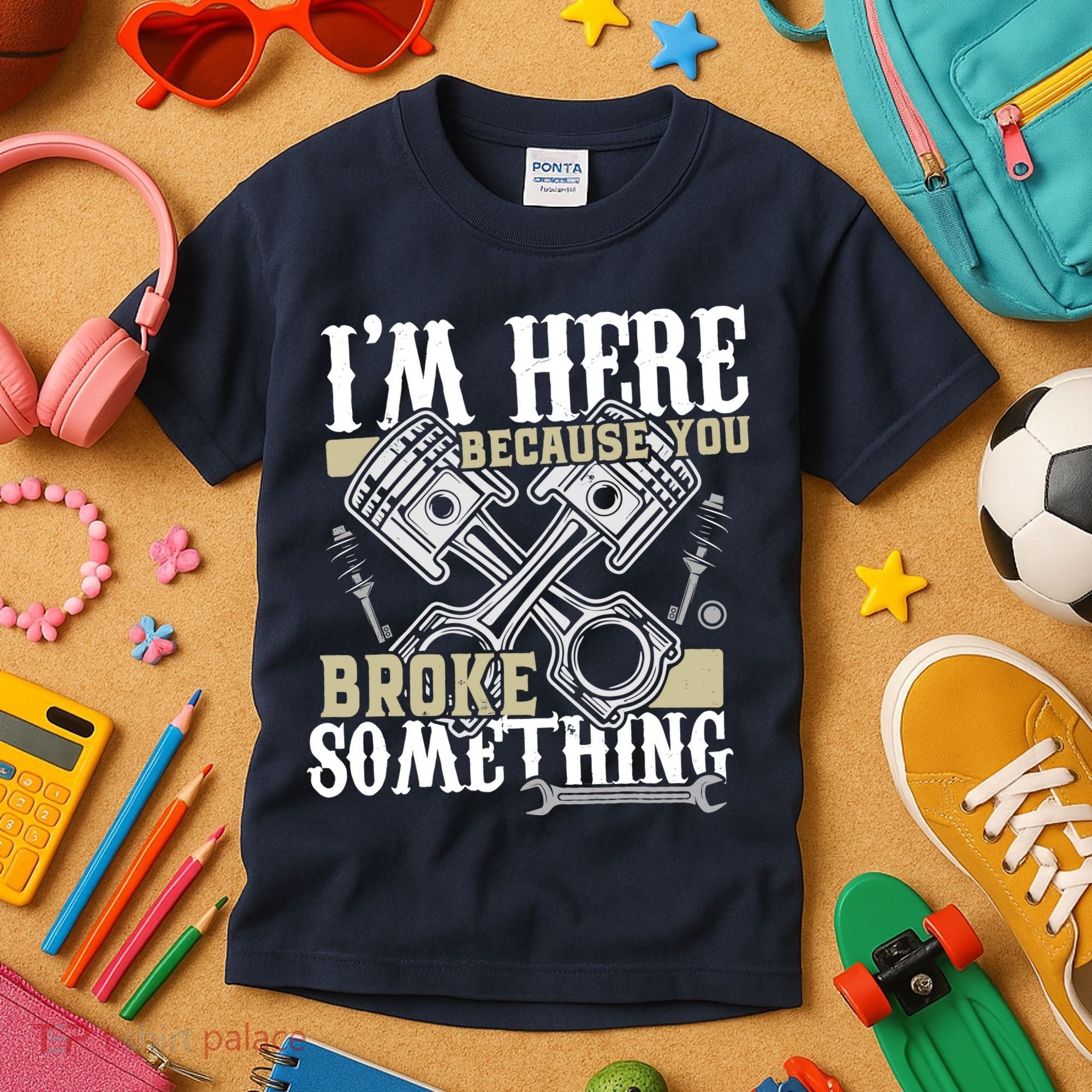 IM Here Because You Broke Something Funny Mechanic Gift Kids T-Shirt