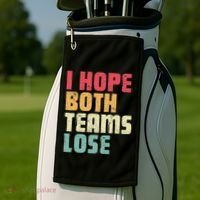 I Hope Both Teams Lose Funny American Football Golf Towel thumb 2