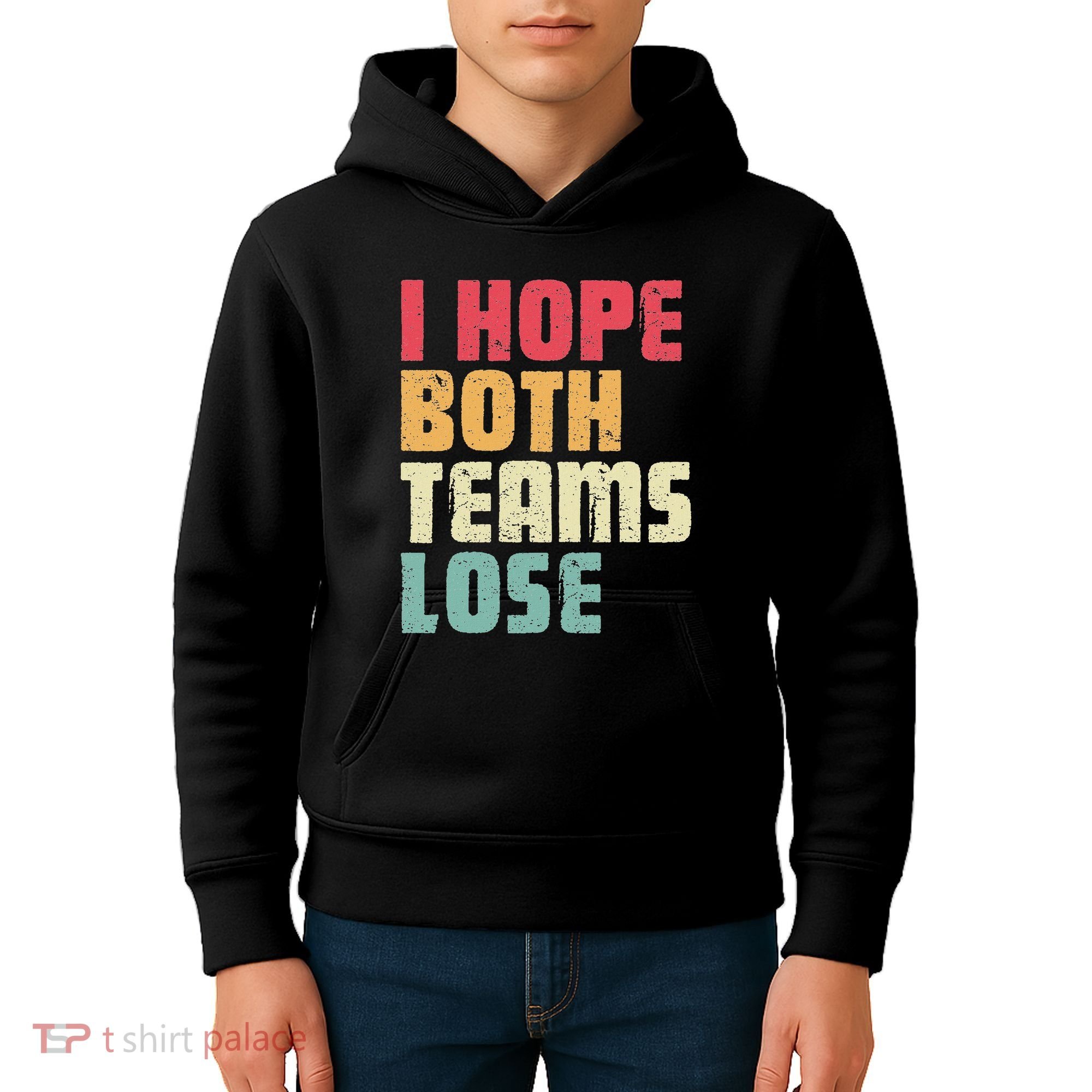 I Hope Both Teams Lose Funny American Football Kids Hoodie