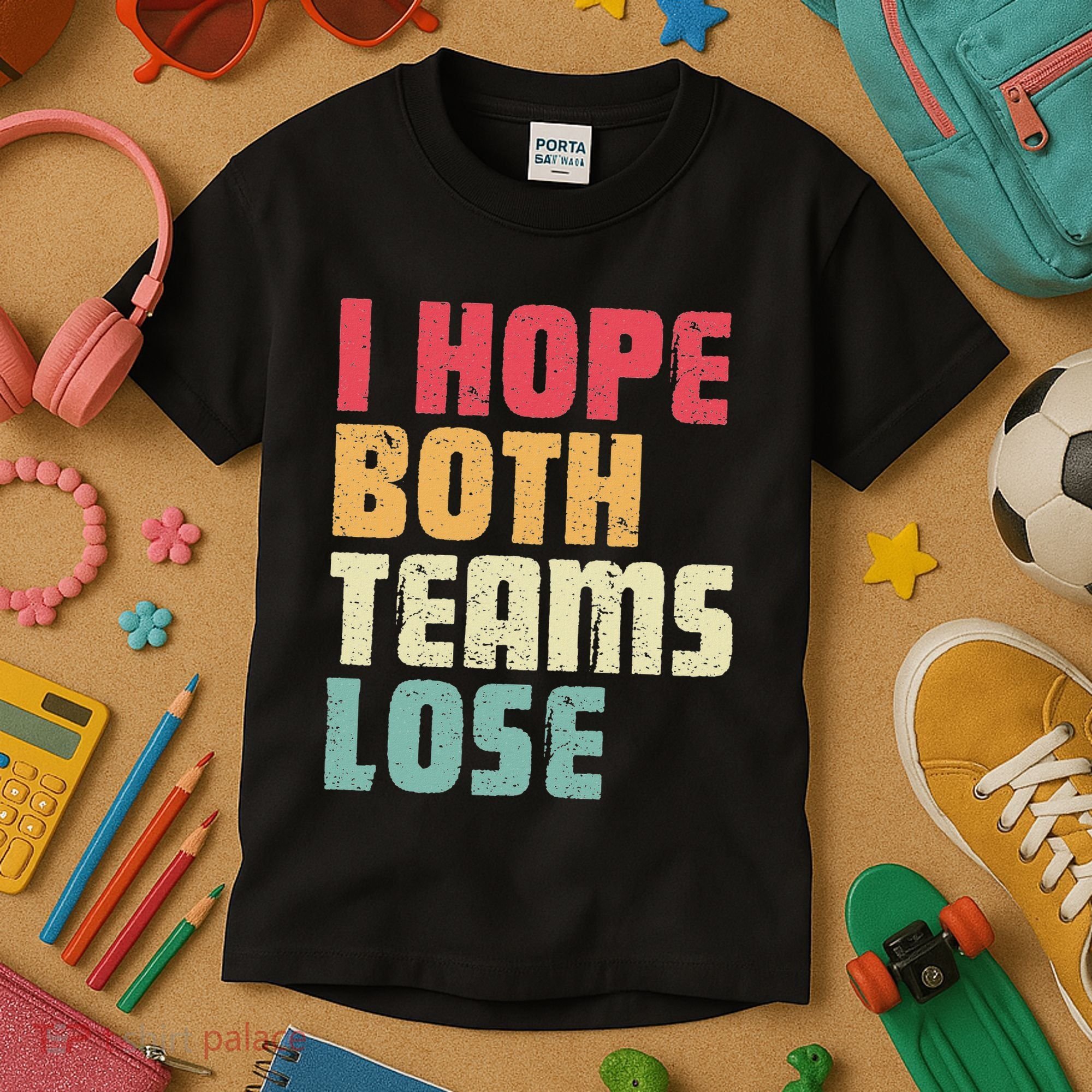 I Hope Both Teams Lose Funny American Football Kids T-Shirt