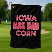 Iowa Has Bad Corn Golf Towel thumb 1