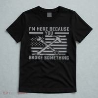 I'm Here Because You Broke Something US Flag Wrench Hammer T-Shirt thumb 5