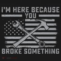 I'm Here Because You Broke Something US Flag Wrench Hammer Women's Hoodie thumb 2