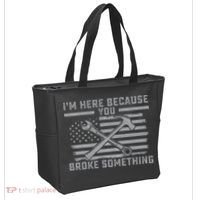 I'm Here Because You Broke Something US Flag Wrench Hammer Tote Bag thumb 2