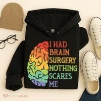 I Had Brain Surgery Nothing Scares Me Survivor Hoodie thumb 4