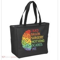 I Had Brain Surgery Nothing Scares Me Survivor Tote Bag thumb 2