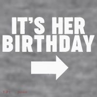 It's her birthday Women's Racerback Cropped Tank thumb 2