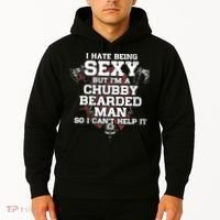 I Hate Being Sexy But I'm A Chubby Bearded Man Funny Gifts Hoodie thumb 2