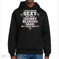 I Hate Being Sexy But I'm A Chubby Bearded Man Funny Gifts District V.I.T. Heavyweight Hoodie thumb 0