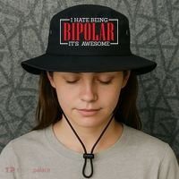 I Hate Being Bipolar It's Awesome Funny Bipolar Awareness Gift Bucket Hat thumb 3