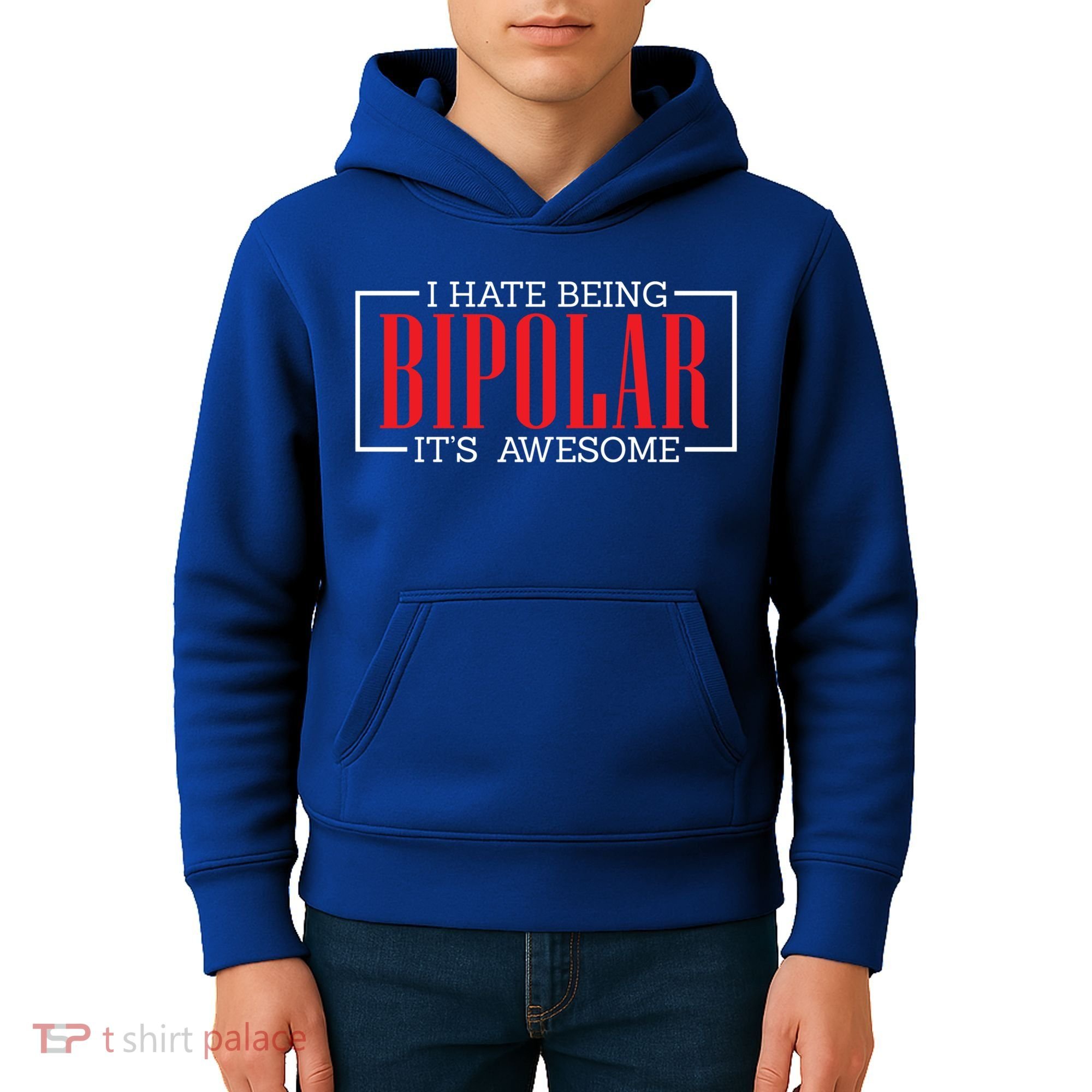 I Hate Being Bipolar It's Awesome Funny Bipolar Awareness Gift Kids Hoodie