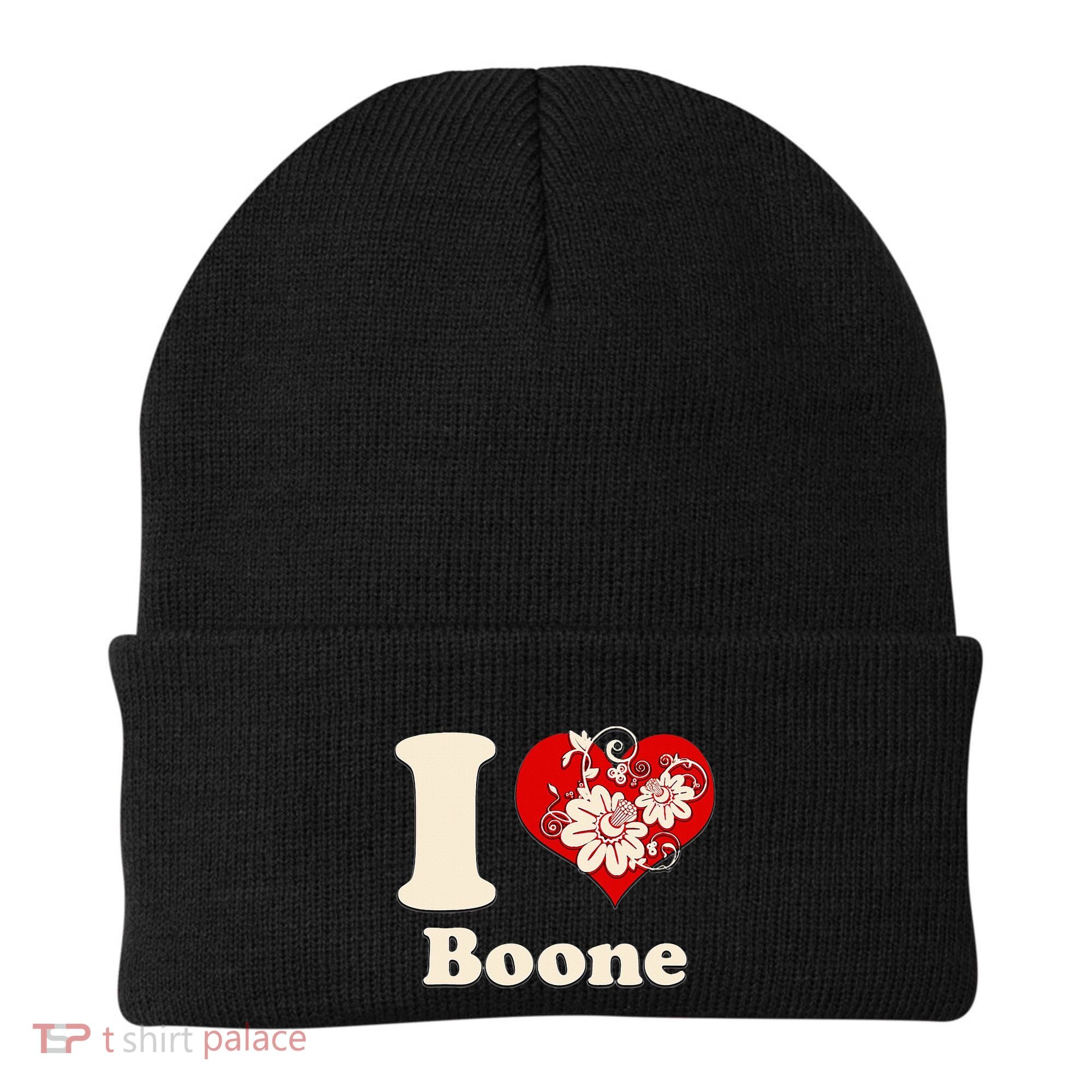 I Heart Boone North Carolina Floral Beanie