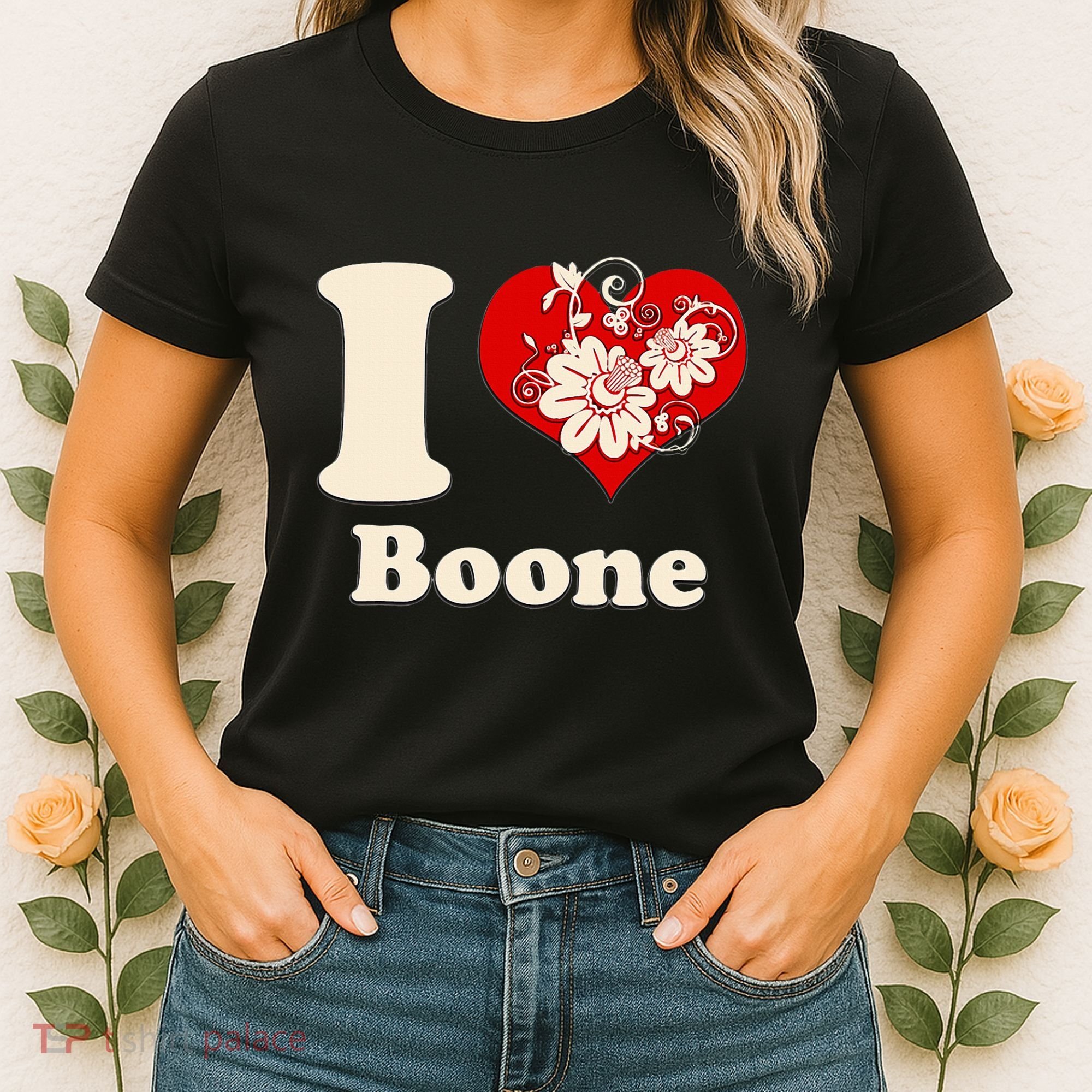 I Heart Boone North Carolina Floral Women's T-Shirt