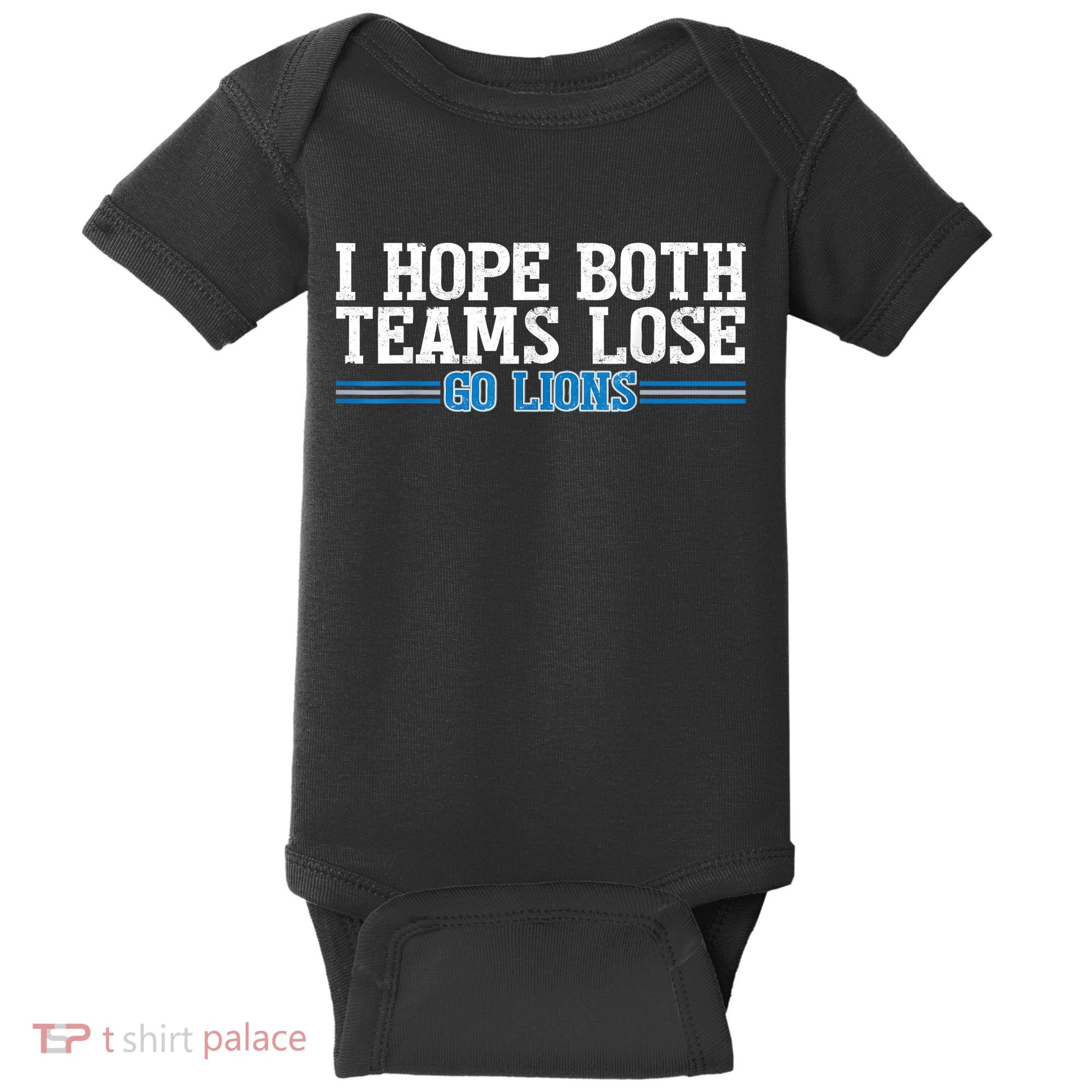 I Hope Both Teams Lose Go Lion Baby Bodysuit