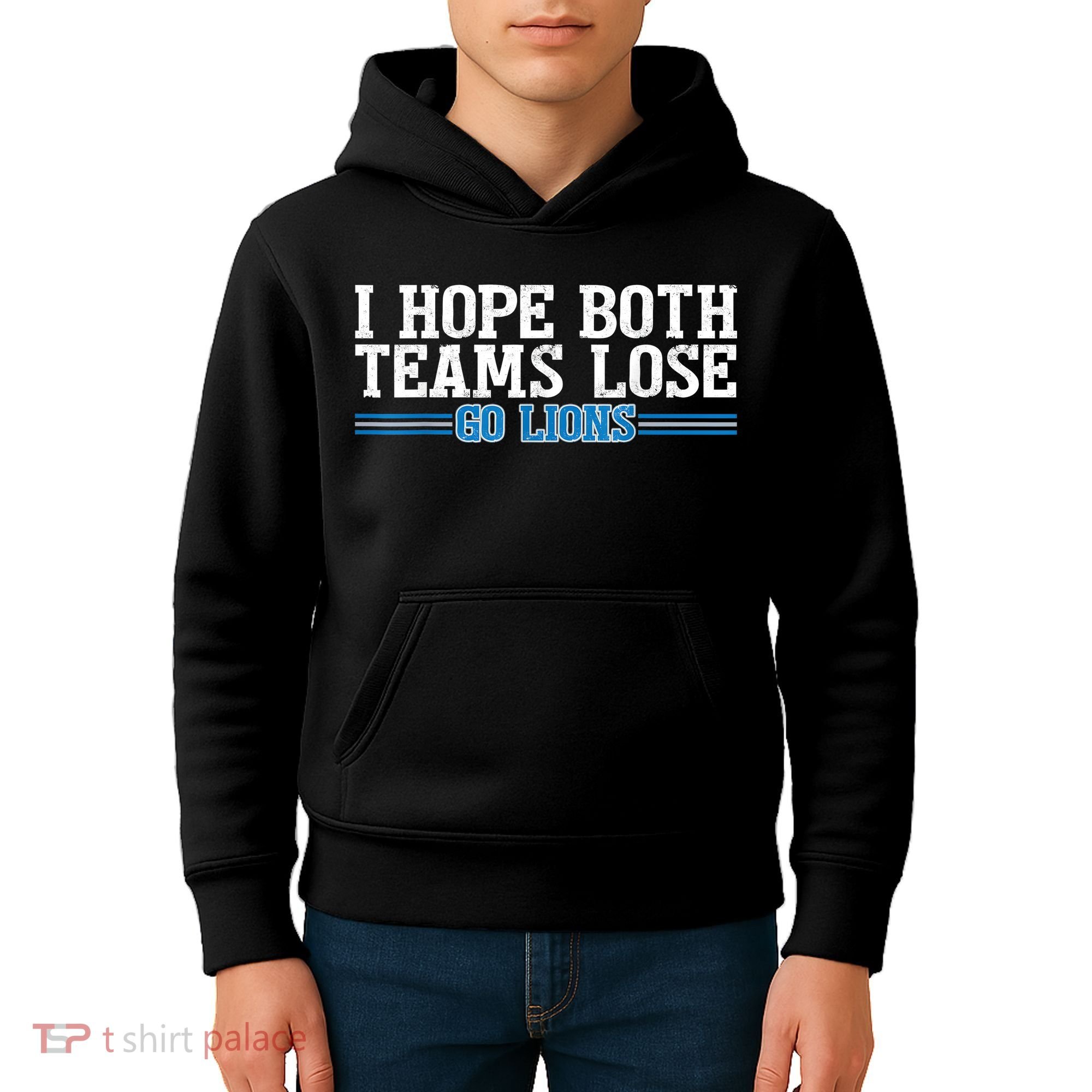 I Hope Both Teams Lose Go Lion Kids Hoodie