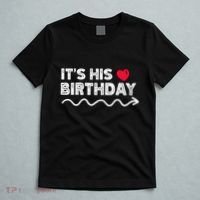 ItS His Birthday Funny Boyfriend B Day Party Matching T-Shirt thumb 5