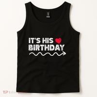 ItS His Birthday Funny Boyfriend B Day Party Matching Tank Top thumb 2