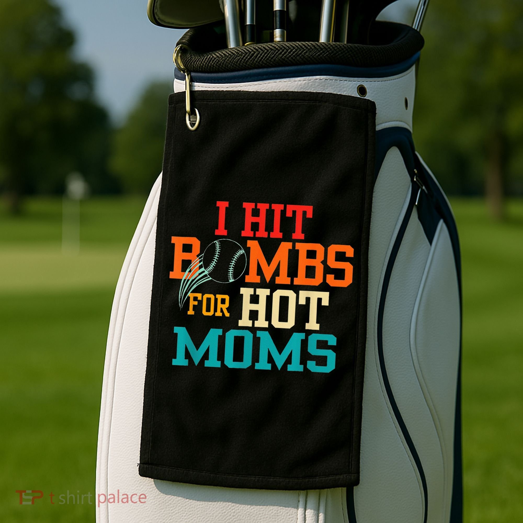 I Hit Bombs For Hot Moms Golf Towel