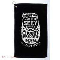 I Hate Being Sexy But I'm A Chubby Bearded Man Funny Beard Golf Towel thumb 0