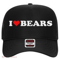 I Heart Bears I Love Bears Cute Red Heart Bear Lover Hat thumb 0
