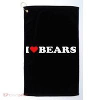I Heart Bears I Love Bears Cute Red Heart Bear Lover Golf Towel thumb 0