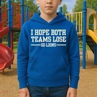 I Hope Both Teams Lose Go Lions Kids Hoodie thumb 2