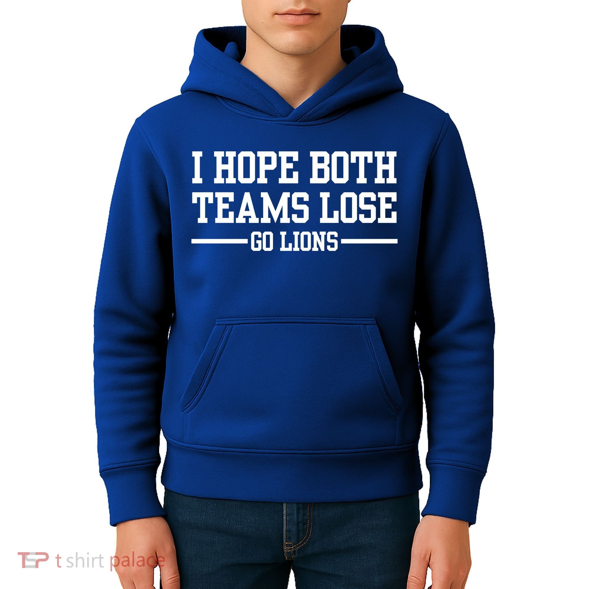 I Hope Both Teams Lose Go Lions Kids Hoodie