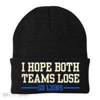 I Hope Both Teams Lose Go Lions Funny Sports Beanie thumb 0
