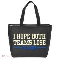 I Hope Both Teams Lose Go Lions Funny Sports Tote Bag thumb 0