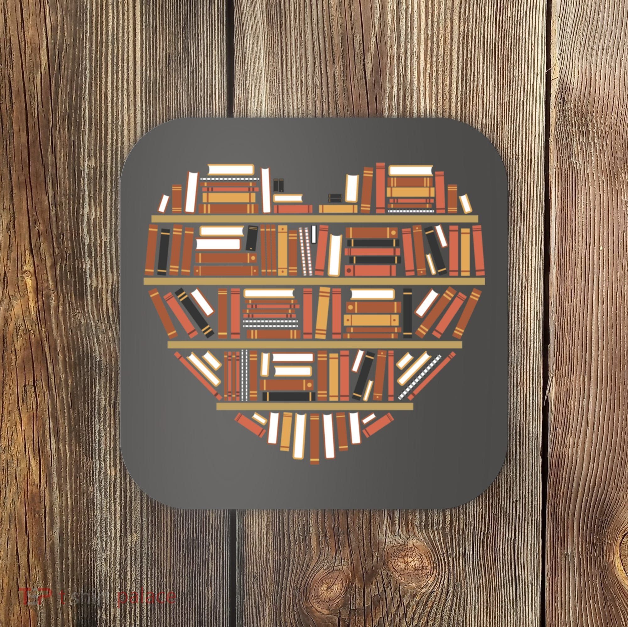 I Heart Books I Love Books Gift Coaster
