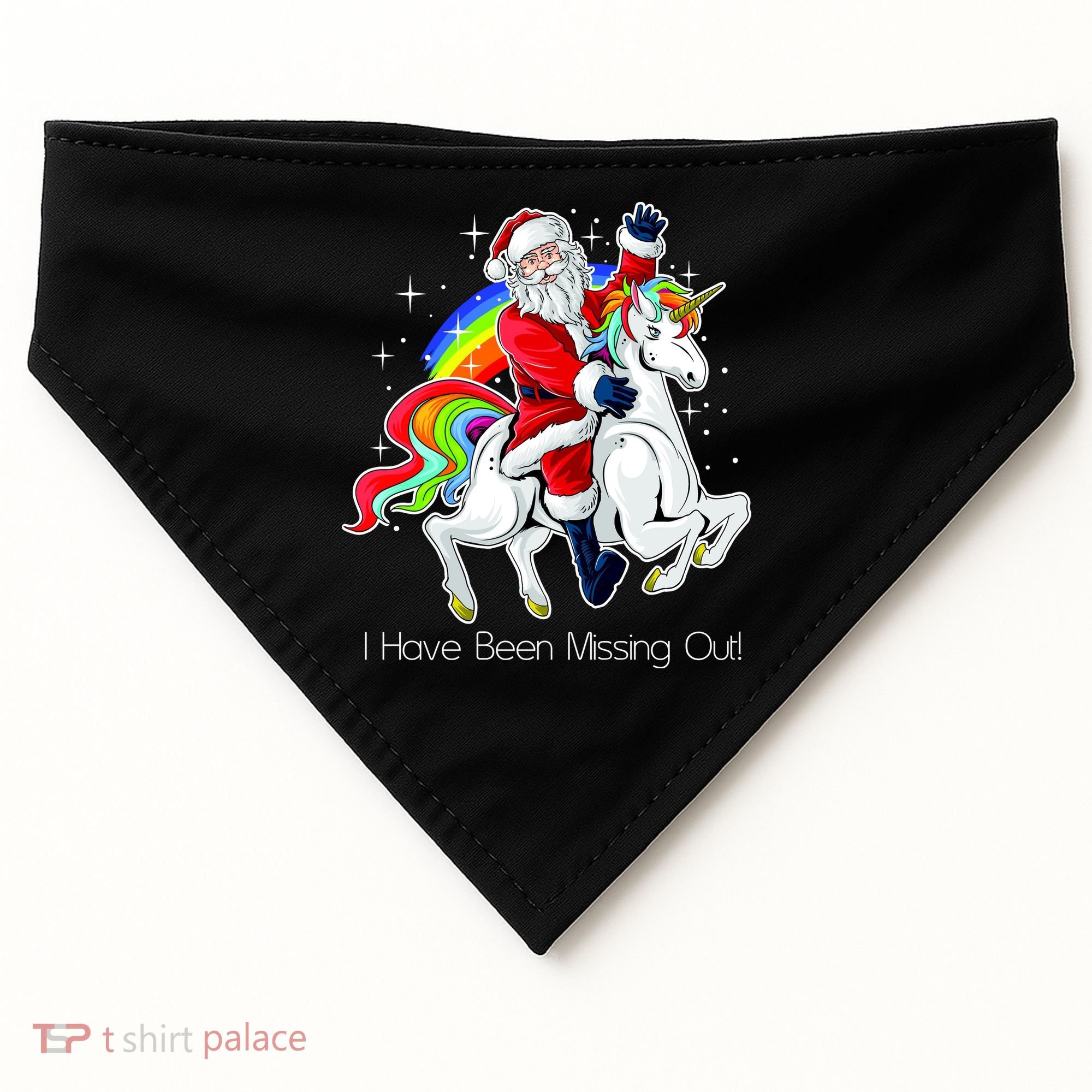 I Have Been Missing Out Santa Riding Unicorn USA-Made Doggie Bandana