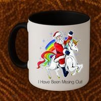 I Have Been Missing Out Santa Riding Unicorn Coffee Mug thumb 2