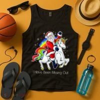 I Have Been Missing Out Santa Riding Unicorn Tank Top thumb 4