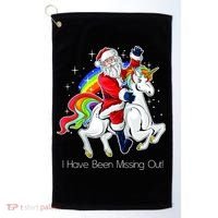 I Have Been Missing Out Santa Riding Unicorn Golf Towel thumb 0