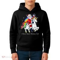 I Have Been Missing Out Santa Riding Unicorn Kids Hoodie thumb 4