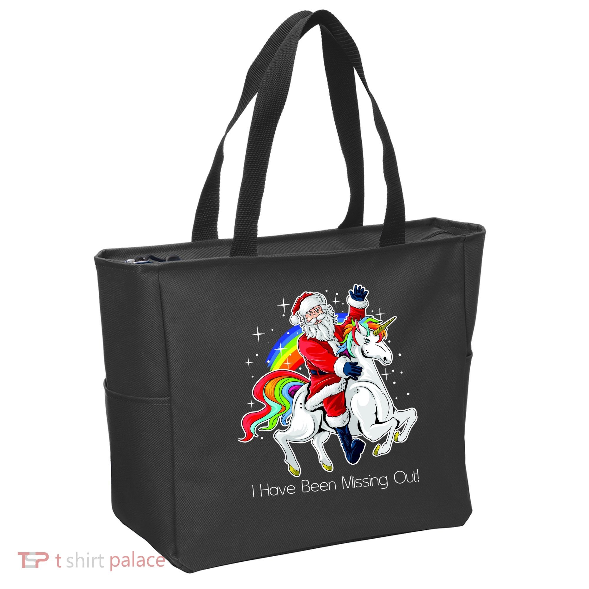 I Have Been Missing Out Santa Riding Unicorn Tote Bag