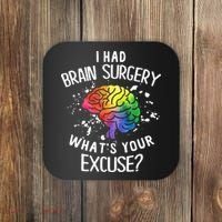 I Had Brain Surgery What's Your Excuse Brain Tumor Coaster thumb 0