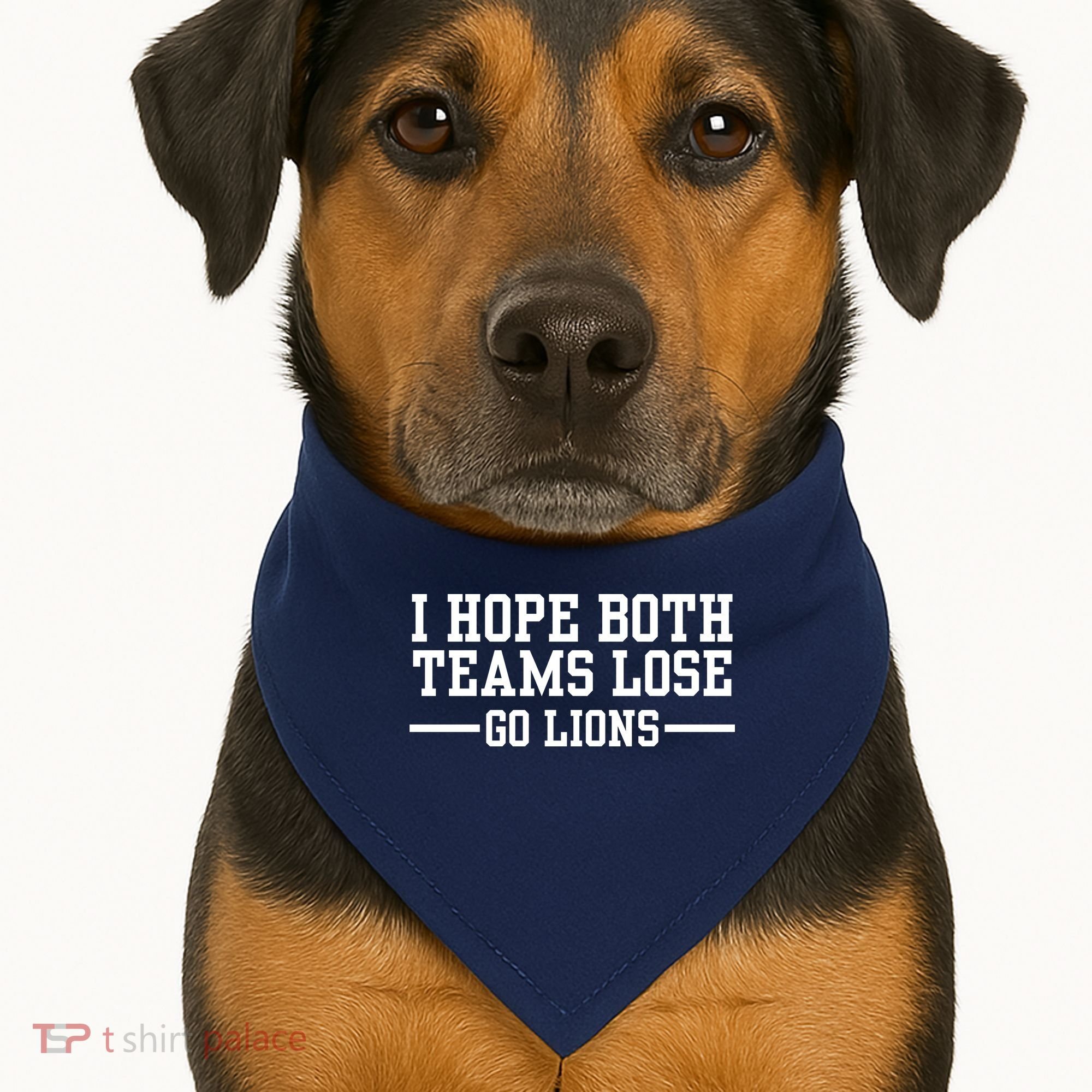 I Hope Both Teams Lose Go Lions USA-Made Doggie Bandana