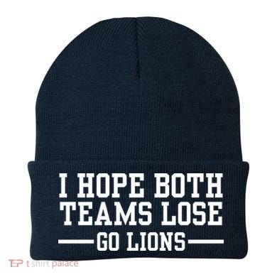 I Hope Both Teams Lose Go Lions Beanie