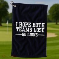 I Hope Both Teams Lose Go Lions Golf Towel thumb 1