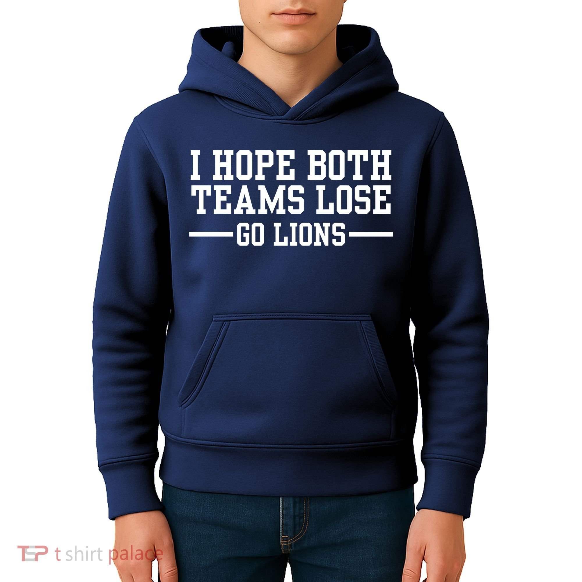 I Hope Both Teams Lose Go Lions Kids Hoodie