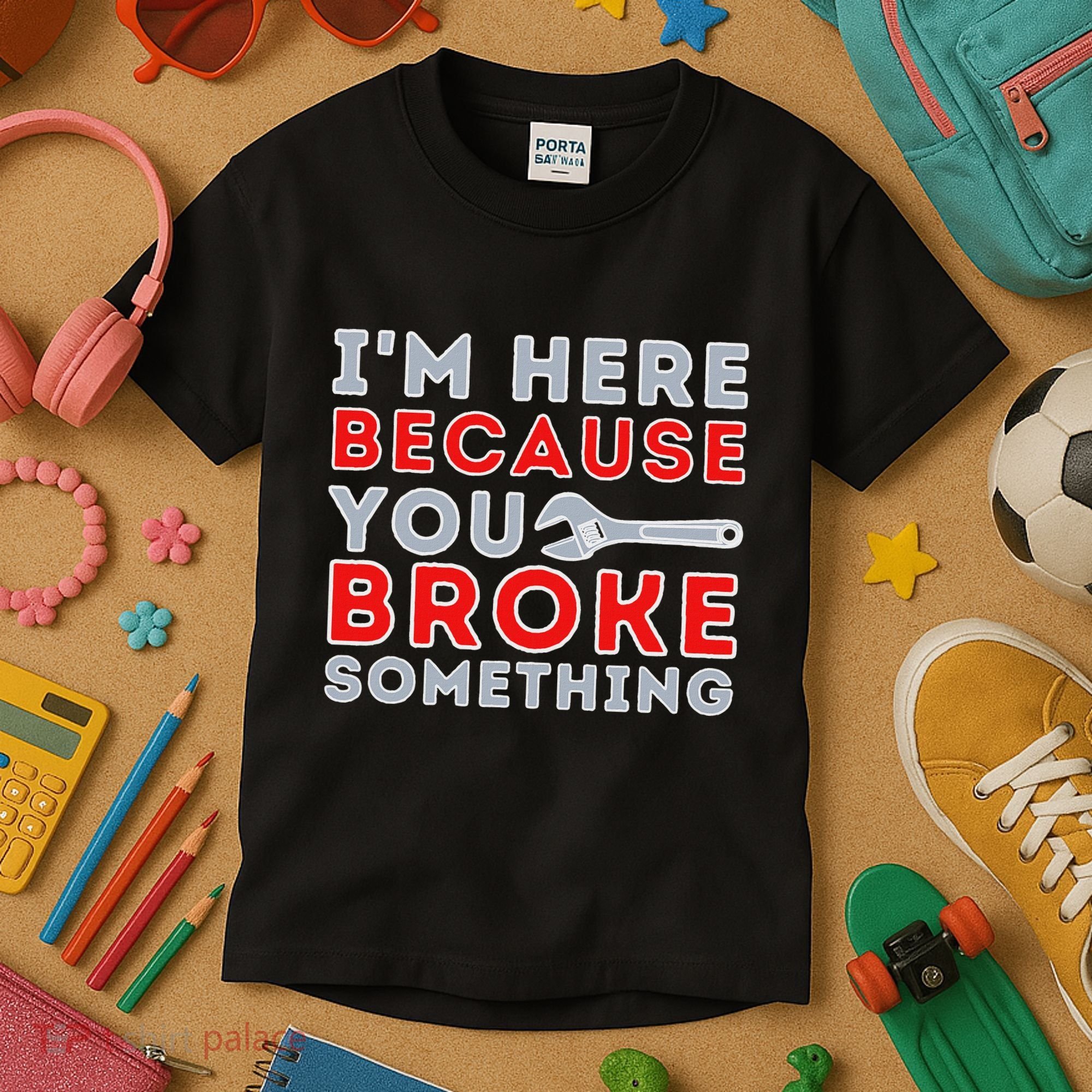 IM Here Because You Broke Something Mechanic Repairman Kids T-Shirt
