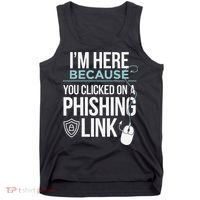 IM Here Because You Clicked On Phishing Link Cyber Security Tank Top thumb 0